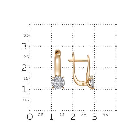 Серьги с 38 бриллиантами из красного золота 142848