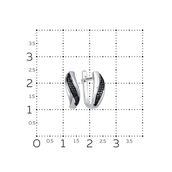 Серьги с 32 черными бриллиантами из белого золота 98252