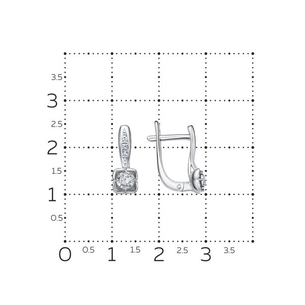Серьги с 12 бриллиантами из белого золота 132538