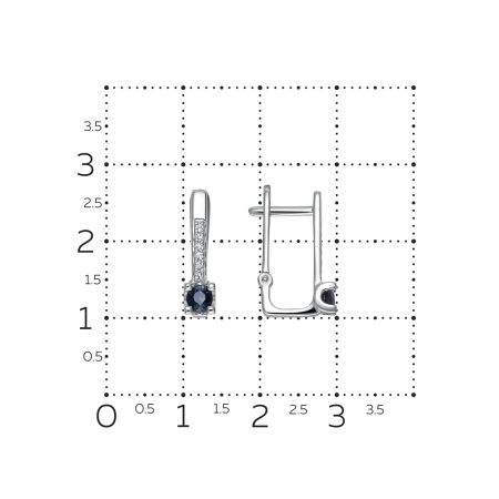 Серьги с сапфирами и 12 бриллиантами из белого золота 142847