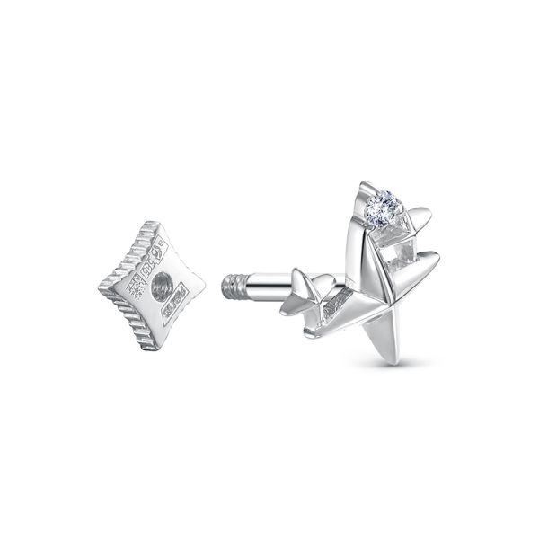 Пирсинг с бриллиантом 0.015 карат из белого золота 142936