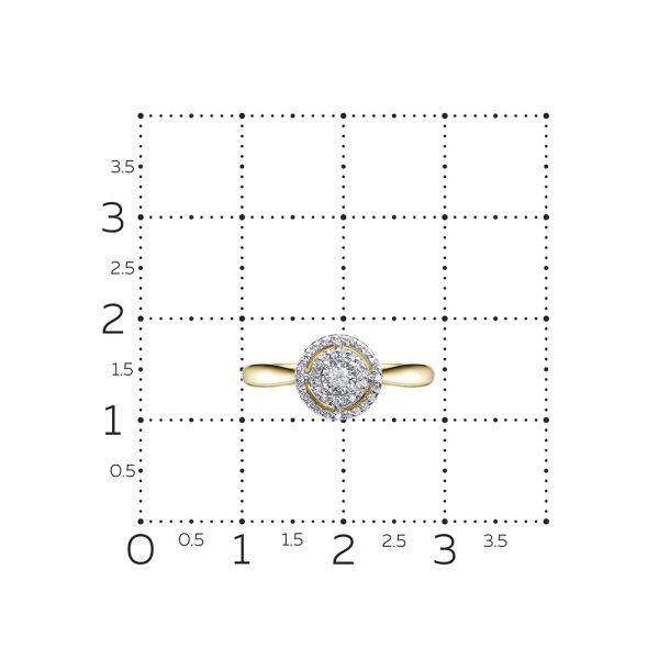 Кольцо с 41 бриллиантом из лимонного золота 132851