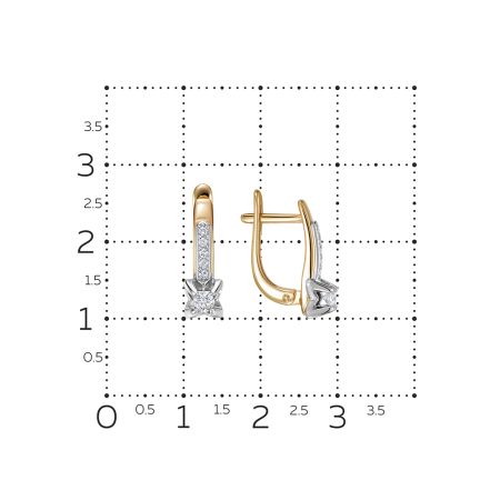 Серьги с 12 бриллиантами из красного золота 136359