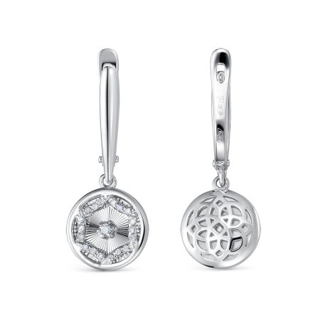 Серьги с 38 бриллиантами из белого золота 137328