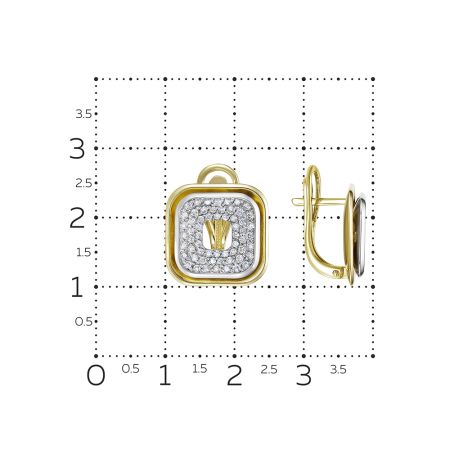 Серьги с 120 бриллиантами из лимонного золота 136344