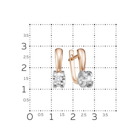Серьги с бриллиантами 0.218 карат из красного золота 54104