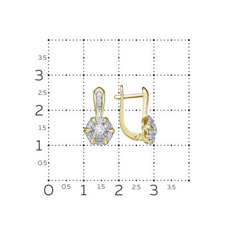 Серьги с 58 бриллиантами из лимонного золота 133249