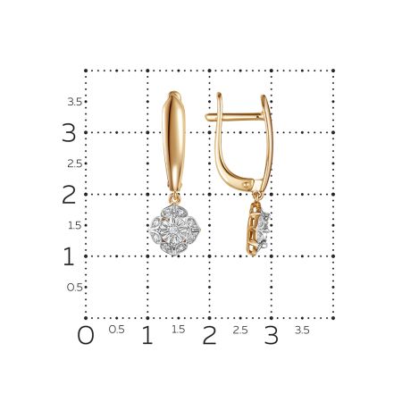 Серьги с 18 бриллиантами из красного золота 142805