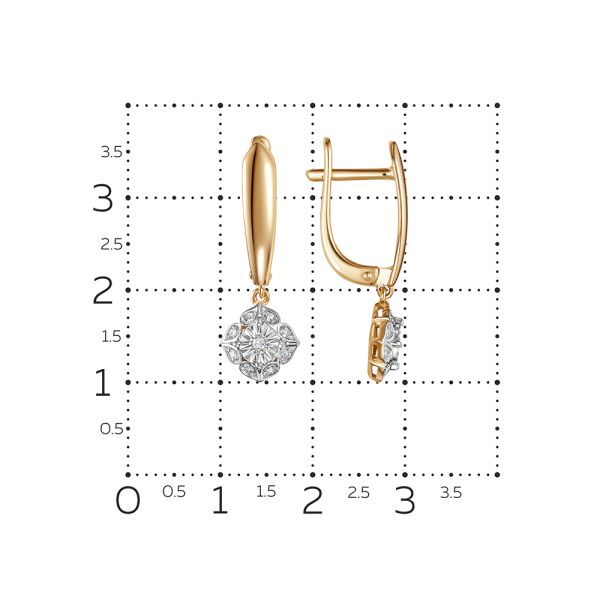 Серьги с 18 бриллиантами из красного золота 142805