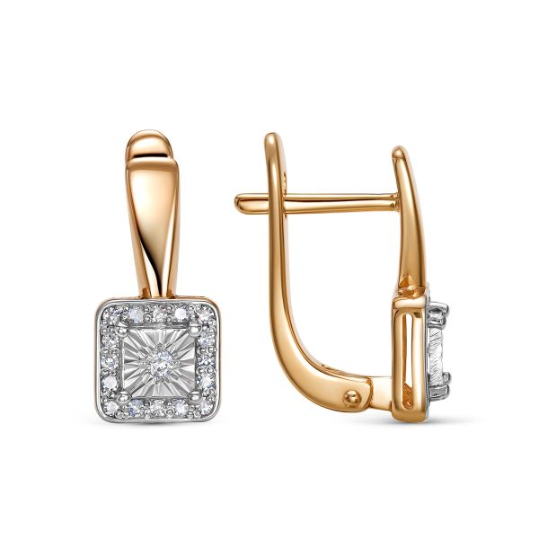 Серьги с 34 бриллиантами из красного золота 144626