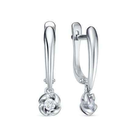 Серьги с бриллиантами 0.16 карат из белого золота 98297