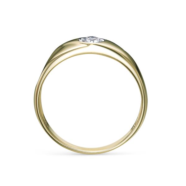 Кольцо с бриллиантом 0.109 карат из лимонного золота 94979