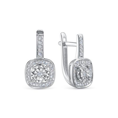 Серьги с 60 бриллиантами из белого золота 146406