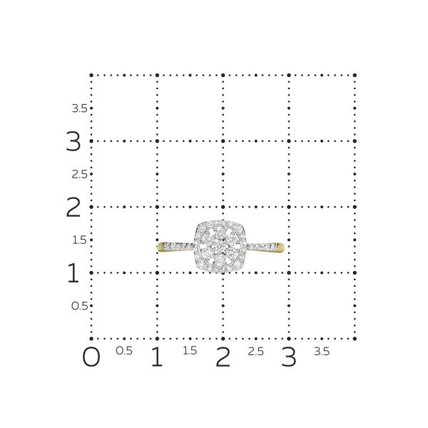 Кольцо с 37 бриллиантами из лимонного золота 134050