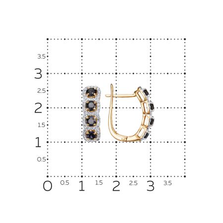Серьги с 8 сапфирами и 94 бриллиантами из красного золота 129550