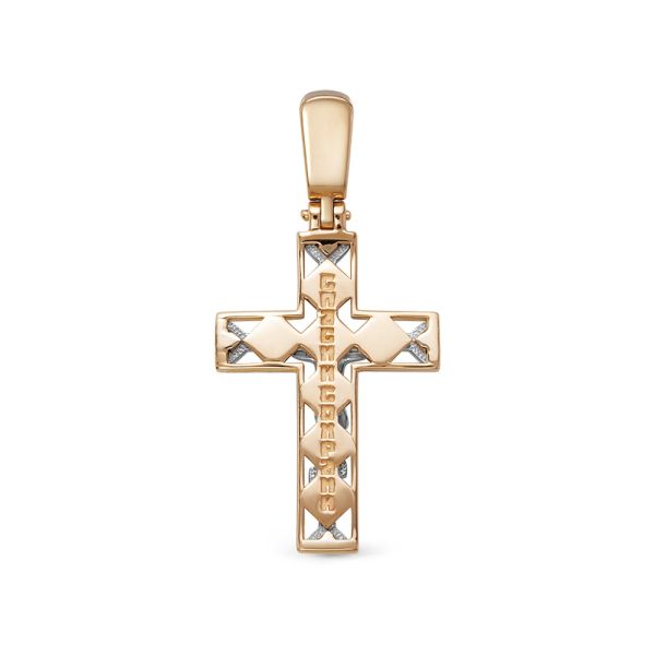 Православный крест с 4 бриллиантами 0.02 карат из комбинированного золота 79447