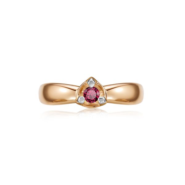 Кольцо с рубином из красного золота 97306