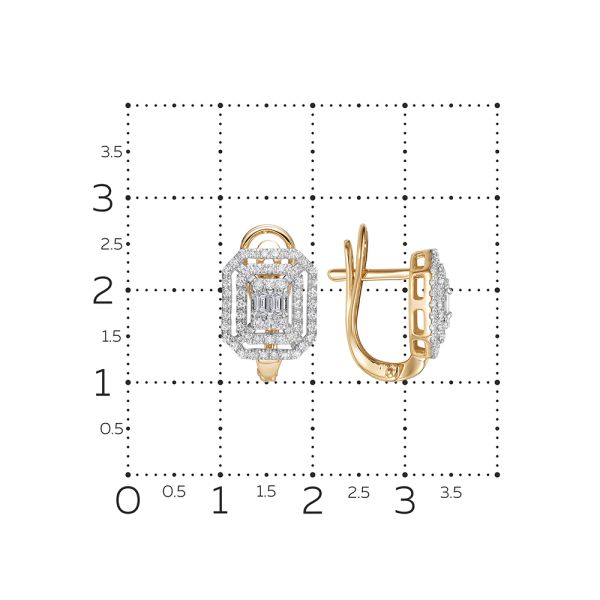 Серьги с 116 бриллиантами из красного золота 126101