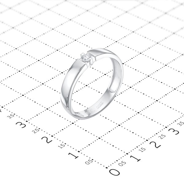 Кольцо с бриллиантом 0.056 карат из белого золота 61849