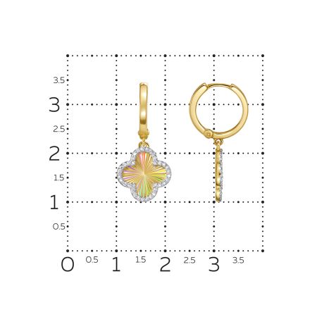 Серьги с 72 бриллиантами 0.216 карат из лимонного золота 148264