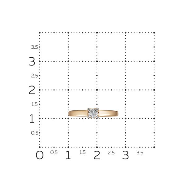 Кольцо с бриллиантом 0.007 карат из красного золота 142343