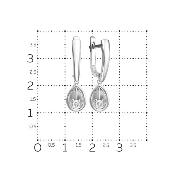 Серьги с бриллиантами 0.19 карат из белого золота 54008