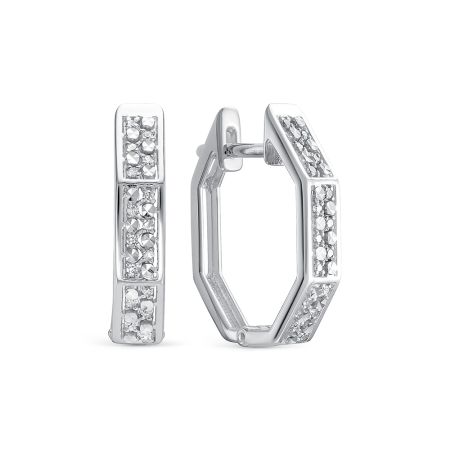 Серьги с 32 бриллиантами 0.16 карат из белого золота 135051