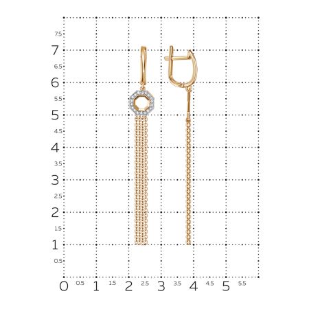 Серьги с 36 бриллиантами 0.18 карат из красного золота 142826