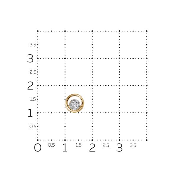 Подвеска с бриллиантом 0.014 карат из красного золота 136410