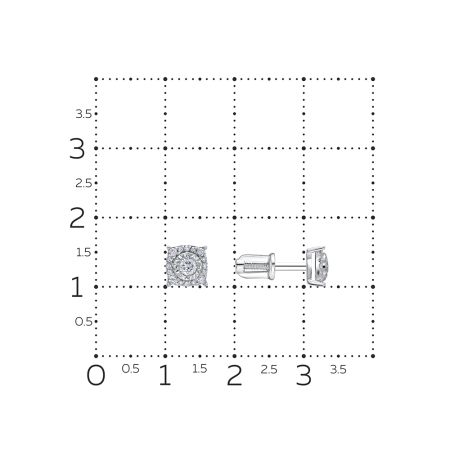 Серьги-пусеты с 34 бриллиантами из белого золота 136437