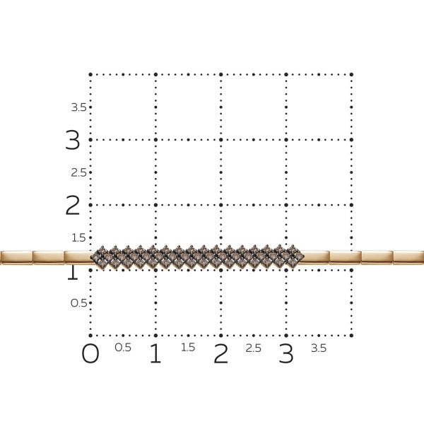 Браслет с 49 коньячными бриллиантами из красного золота 142979