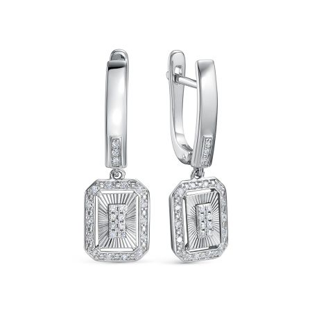 Серьги с 50 бриллиантами 0.25 карат из белого золота 145690
