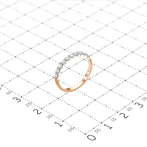 Кольцо с 10 бриллиантами 0.3 карат из красного золота 53825