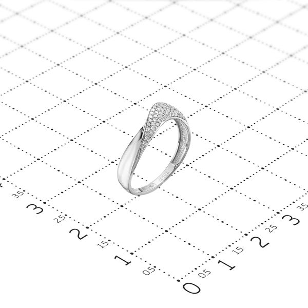 Кольцо с 62 бриллиантами 0.186 карат из белого золота 45887