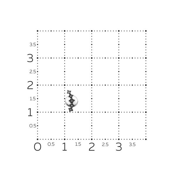 Пирсинг с 5 черными бриллиантами из белого золота 111921