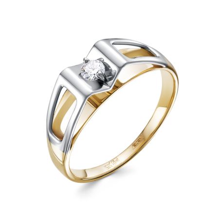 Кольцо с бриллиантом 0.109 карат из комбинированного золота 85207