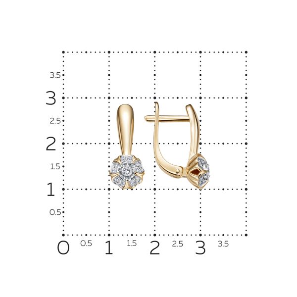 Серьги с 22 бриллиантами из красного золота 132525