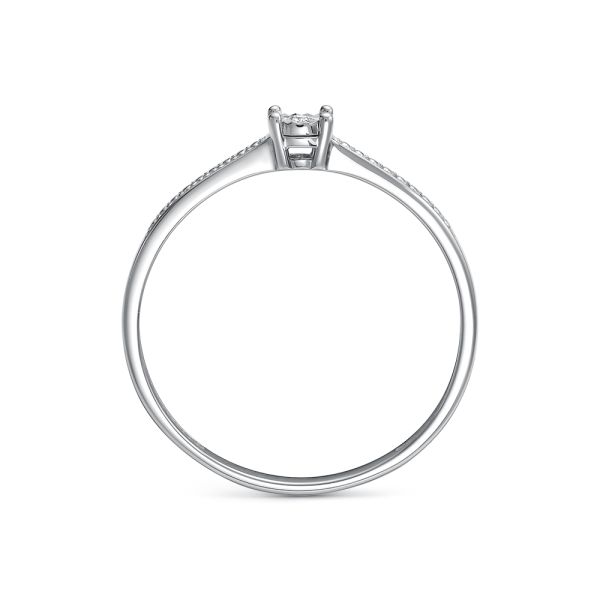 Кольцо с бриллиантом 0.007 карат из белого золота 142487