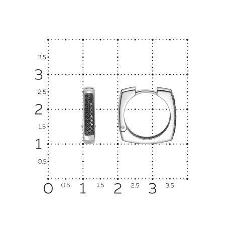 Серьги с 40 черными бриллиантами из белого золота 141346