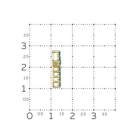 Декоративный крест с 11 изумрудами из лимонного золота 142868