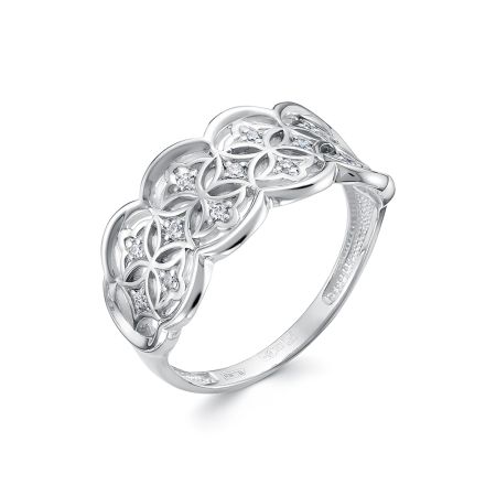 Кольцо с 13 бриллиантами 0.091 карат из белого золота 141975