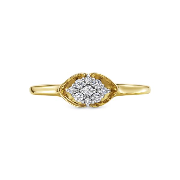 Кольцо с 9 бриллиантами из лимонного золота 127045