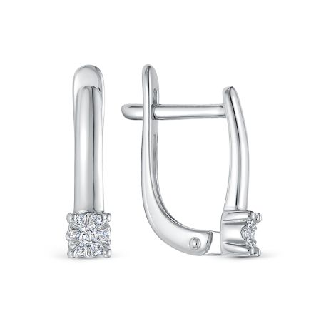 Серьги с 14 бриллиантами из белого золота 136394