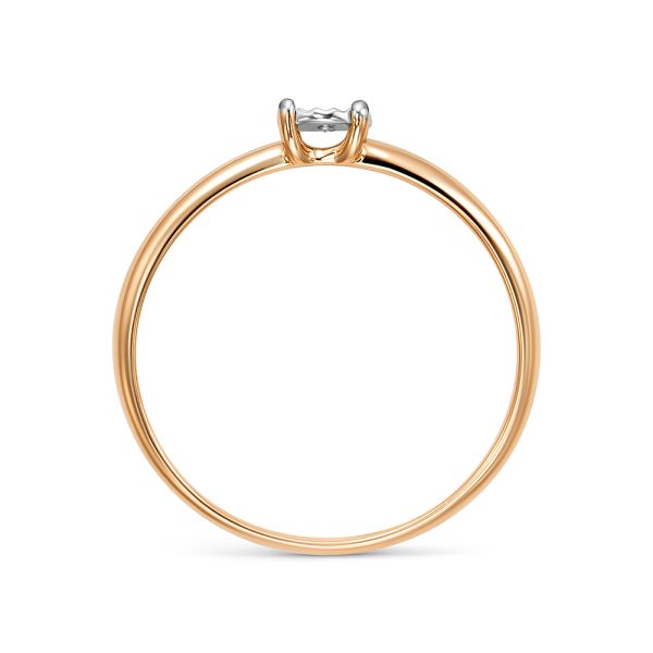 Кольцо с бриллиантом 0.015 карат из красного золота 142535