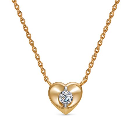 Колье с бриллиантом 0.109 карат из красного золота 141523