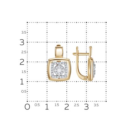 Серьги с 58 бриллиантами из красного золота 132521