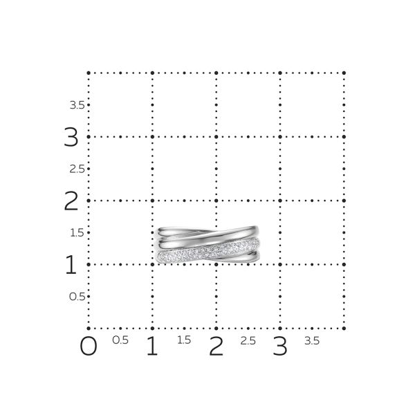 Кольцо с 40 бриллиантами 0.2 карат из белого золота 112793
