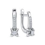 Серьги с 12 бриллиантами из белого золота 136360