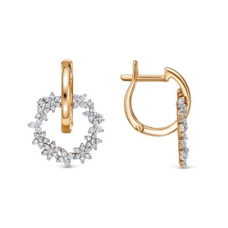 Серьги с 112 бриллиантами из красного золота 138882