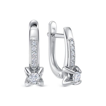 Серьги с 12 бриллиантами из белого золота 136360